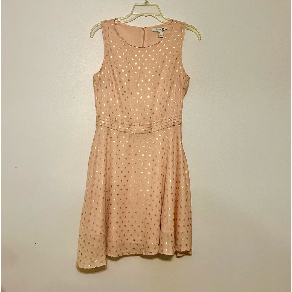 Peach and gold, lightweight, summer dress